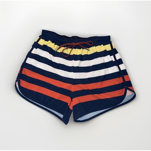 Rabbit Pants - Rabbit Surf N' Turf Women's Striped Running Shorts Size M Lined Drawstring Waist